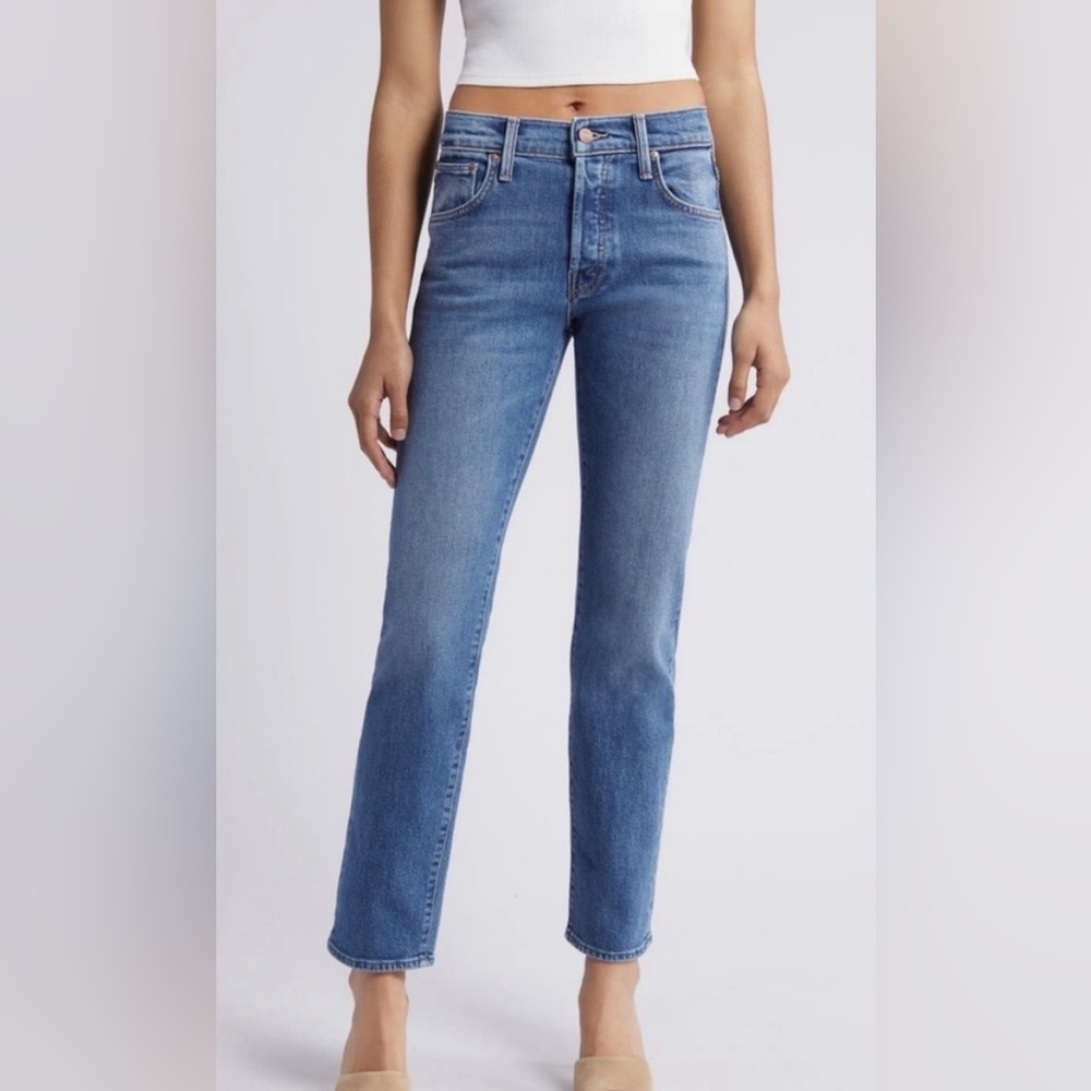 Mother Denim Mid- rise, button fly The Hiker Hover color: Penny for your thought
